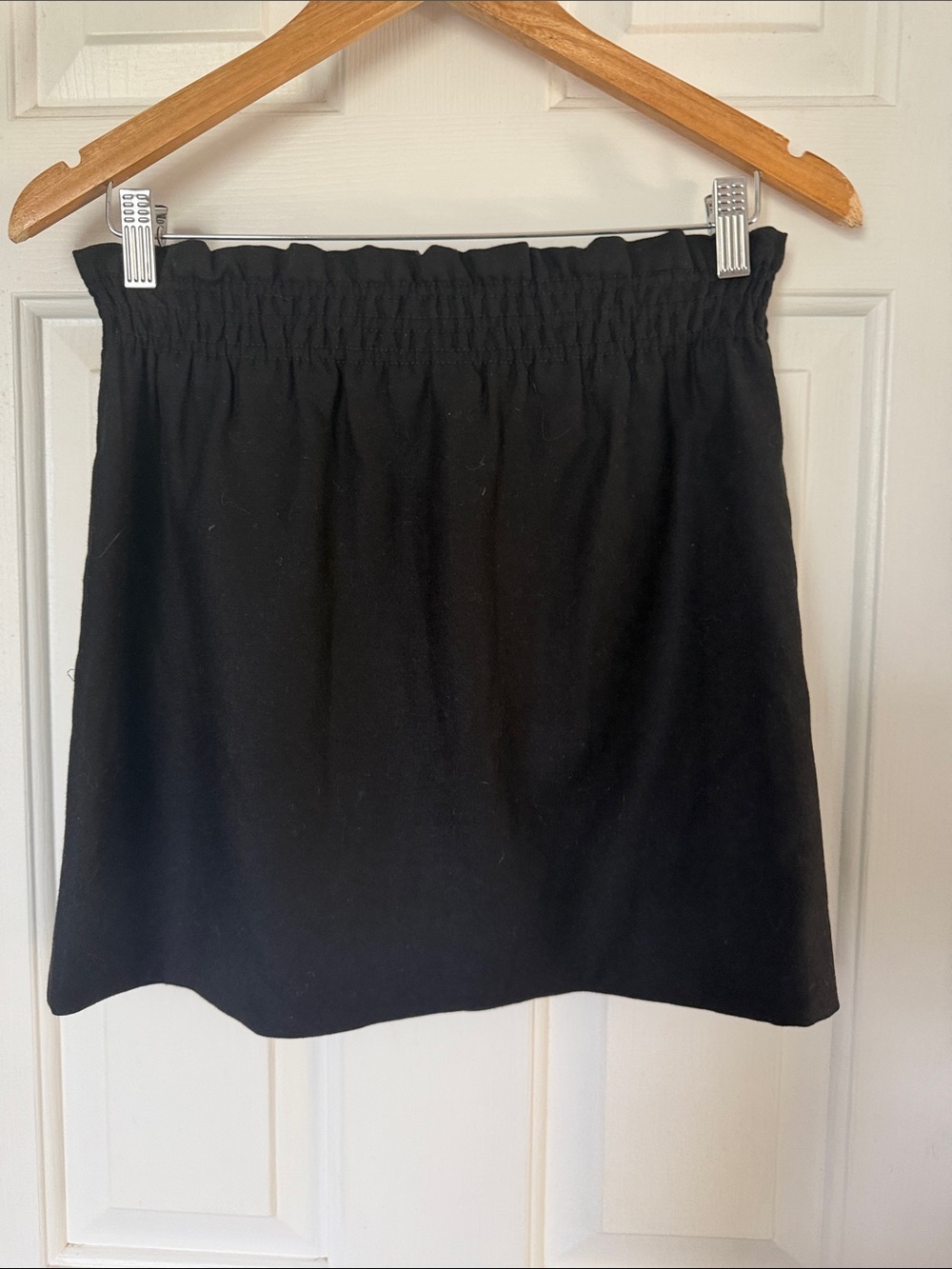 J. Crew Black sidewalk skirt Mini Skirt wool 00 - Picture 4 of 5